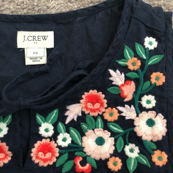 J. Crew Floral Embroidery Tank Top - Picture 3 of 4